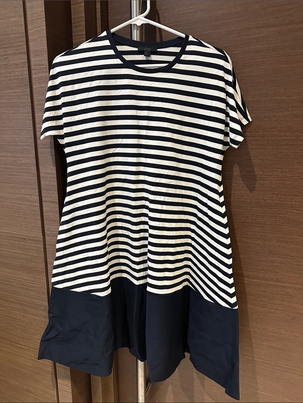 COS Black and White Striped Short Sleeve Tee